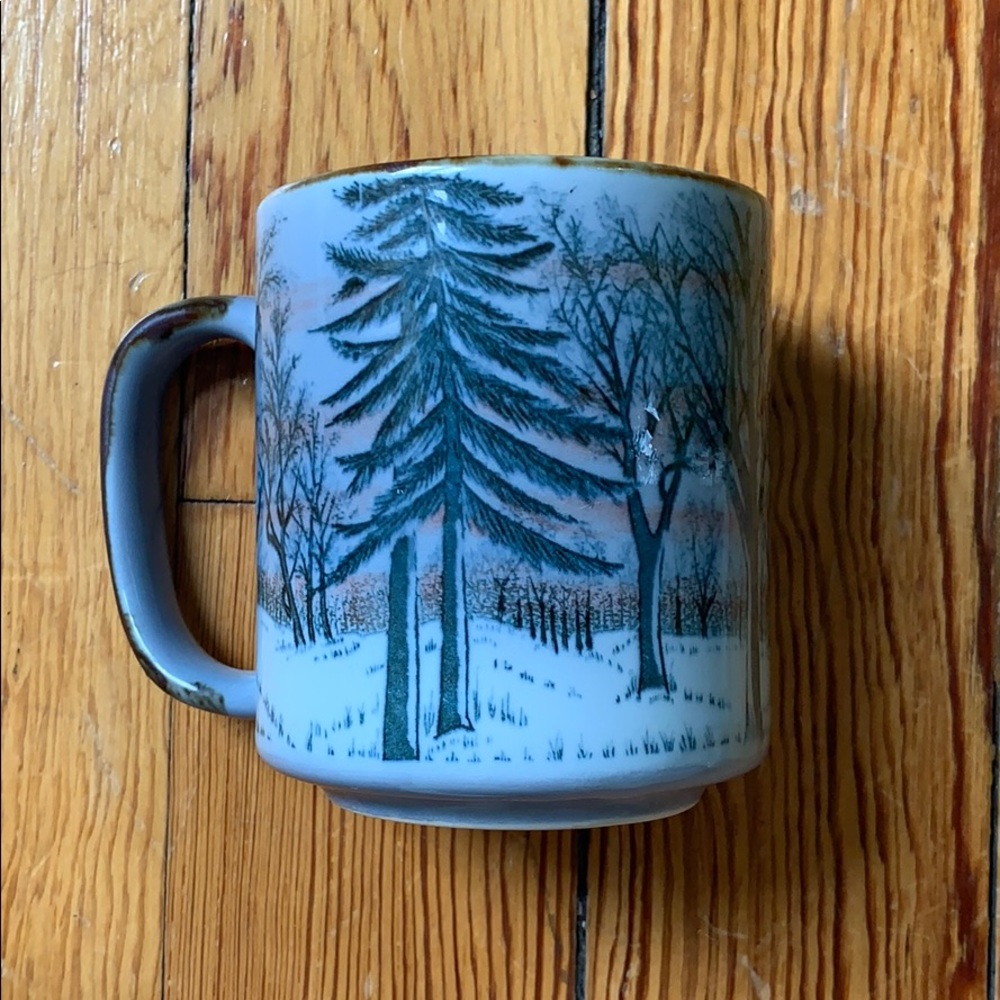Winter Forest at sunset mug